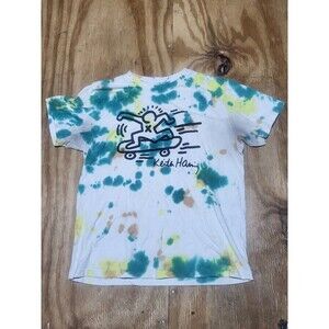 Keith Haring Tie Dye Skate T Shirt Medium Cotton Multicolor Pullover @h77